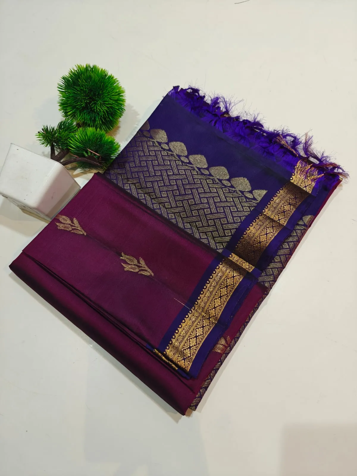 Forest Green Kanchi Handloom Soft Silk Saree
